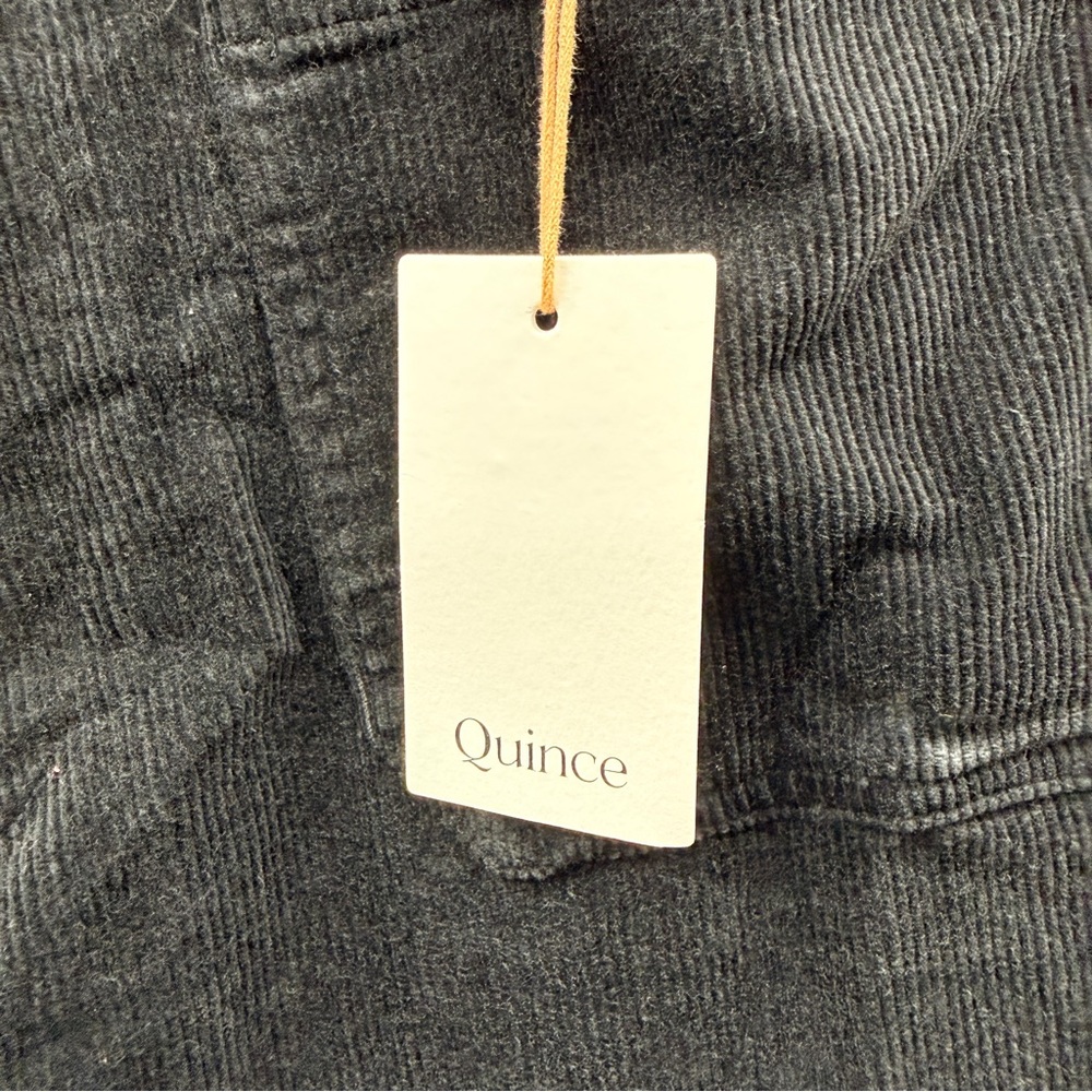 Quince Organic Stretch Corduroy Cropped Wide Leg Pants In Black Size 14 NWT - Picture 6 of 15